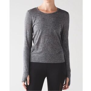 Lululemon breeze by long sleeve shirt relaxed fit grey 8 swiftly